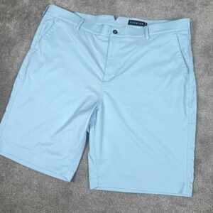 Dunning‎ Shorts Mens 42  Blue Chinos Flat Front Golf Stretch Casual